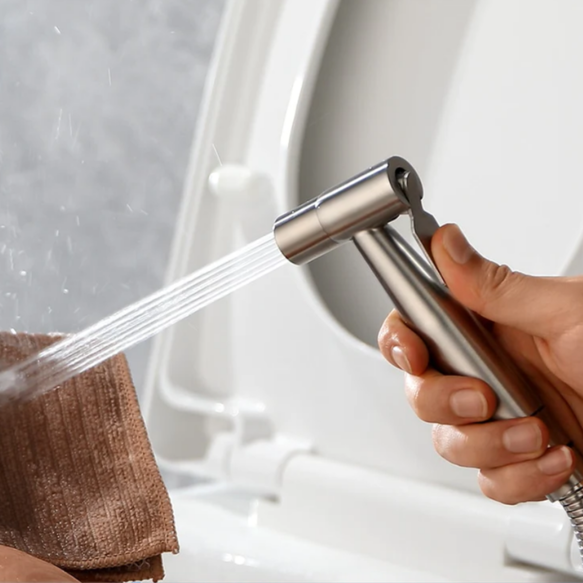 De bidet is gemakkelijk in gebruik.